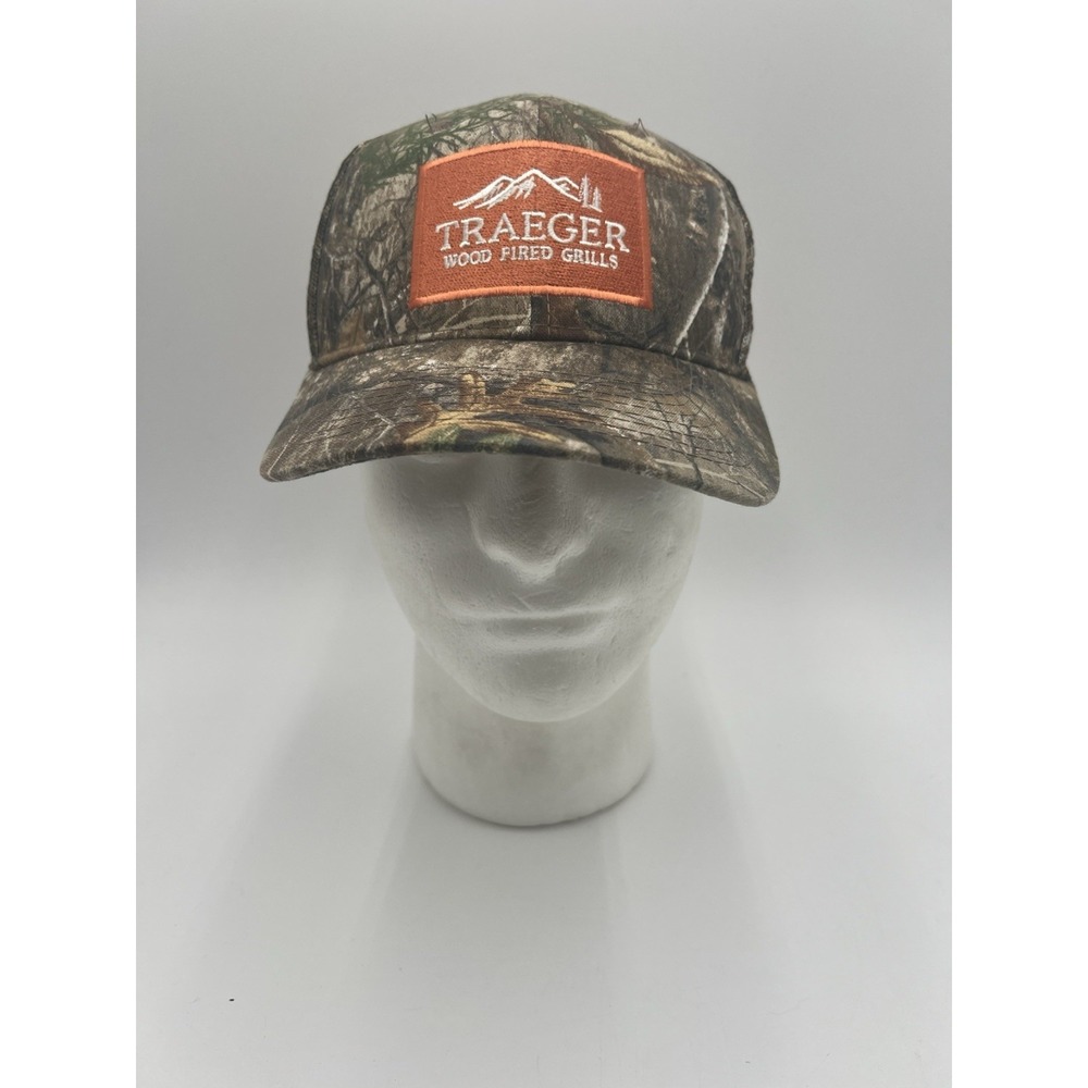 Traeger Wood Fired Grills Realtree Camo Mesh Snapback Trucker Hat Cap Osfm